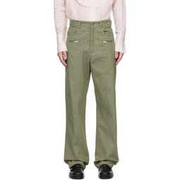 Green Paneled Jeans 231553M186008