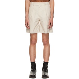 Beige Tailored Shorts 222553M193014