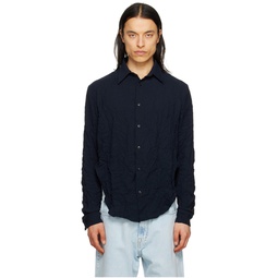 Black Crinkled Shirt 231553M192059