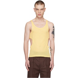 Yellow Cut Out Tank Top 231553M214006