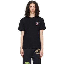 Black Embroidered T Shirt 231033M213020