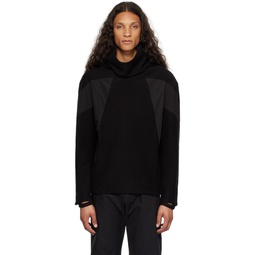 Black Paneled Turtleneck 232177M205000