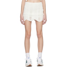 White Wavy Miniskirt 231195F090001