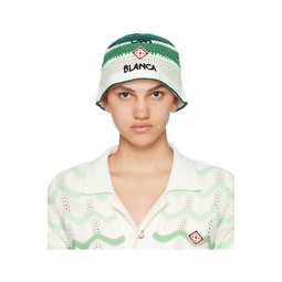 Green Stripe Crochet Bucket Hat 241195F015000