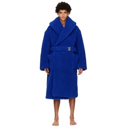Blue Belted Coat 222195M176001