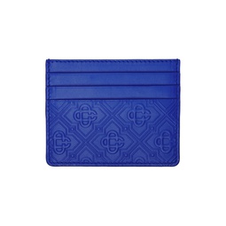Blue Embossed Card Holder 231195M163004