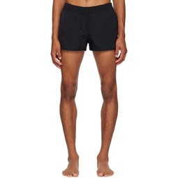 Black Embroidered Swim Shorts 232425M208000