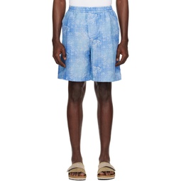 Blue Check Shorts 241425M193001