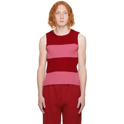 SSENSE Exclusive Red   Pink Fluted Tank Top 222587M214003