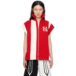 Red   White Stripe Vest 241101F097003