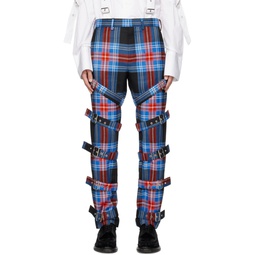 Blue   Red Buckle Trousers 232101M191000