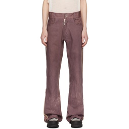 Brown Simplified Zip Jeans 241785M186001
