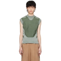 Green Plated Sweater 241785M185001