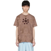 Brown Flocked Spiral T Shirt 241785M213005