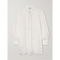 CHARO RUIZ Jeky scalloped broderie-anglaise cotton-blend blouse