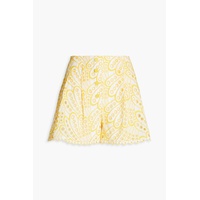 Gabrielle broderie anglaise cotton-blend shorts