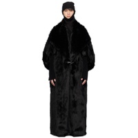 Black Wilderness Faux Fur Coat 232851M176002