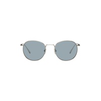 Silver Steel Round Sunglasses 222230M134008
