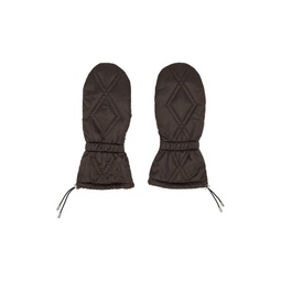 Brown Puffer Gloves 232529F012002