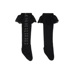 Black Lace Up Socks 241529F076000