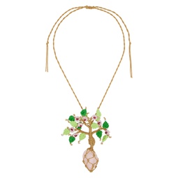 SSENSE Exclusive Beige   Green Rose Necklace 231529F023018