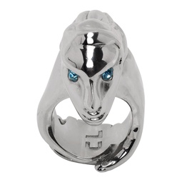 Silver Hand Face Ring 231529M147001