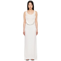 White Fusion Arced Maxi Dress 241311F055033