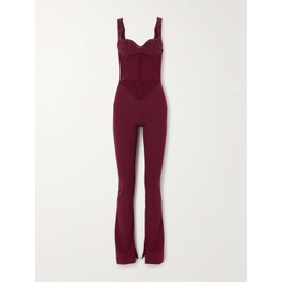 CLIO PEPPIATT + The Vanguard Anemone embellished tulle-trimmed stretch-crepe jumpsuit