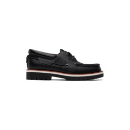 Black Benson Boat Shoes 241903M239000