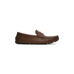 Brown Coin Driver Loafers 231903M237028