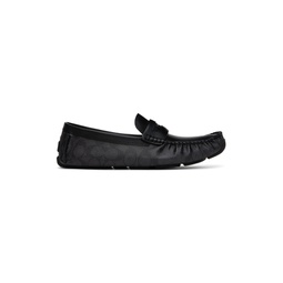 Black Coin Driver Loafers 231903M237026