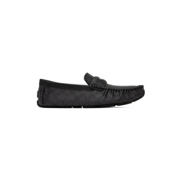 Black Signature Coin Driver Loafers 232903M231005