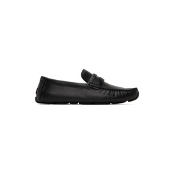 Black Signature Coin Driver Loafers 232903M231006