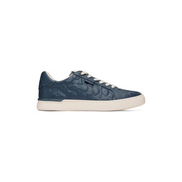 Navy Lowline Signature Sneakers 231903M237044
