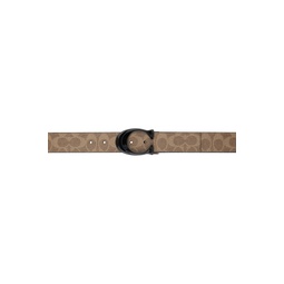 Khaki   Black Reversible Signature Buckle Belt 222903M131000