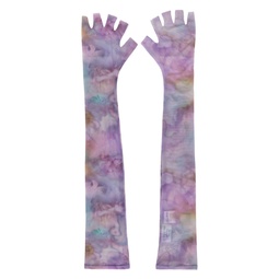 Purple Lace Fingerless Gloves 241236F012000