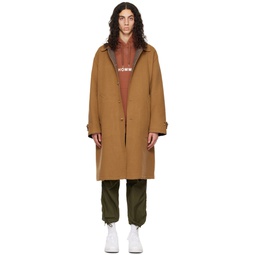 Brown Single Breasted Coat 222057M176004