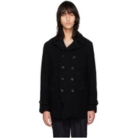 Black Double Breasted Coat 222058M176002