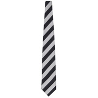 Black   Silver Striped Tie 222058M158005