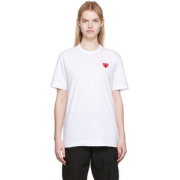 White Heart Patch T-Shirt 222246F110007
