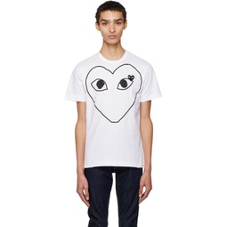 White Sketch Heart T-Shirt 222246M213104