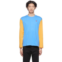 Blue & Yellow Heart Long Sleeve T-Shirt 222246M213074