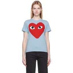 Blue Big Heart T-Shirt 222246F110040