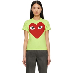 Green Big Heart T-Shirt 221246F110020