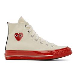 Off-White & Red Converse Edition Chuck 70 High-Top Sneakers 221246F127005