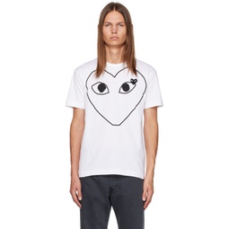 White Outline Heart T-Shirt 232246M213007