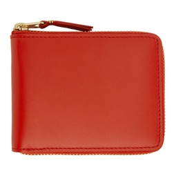 Orange Classic Leather Zip Wallet 222230F040001