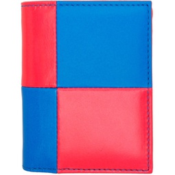 Pink & Blue Fluo Squares Card Holder 221230M163005