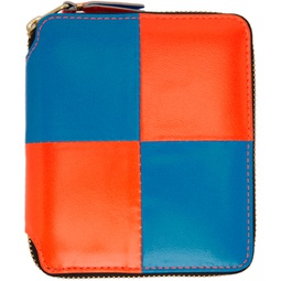 Blue & Orange Fluo Squares Wallet 231230M164010