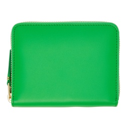 Green Leather Multicard Zip Card Holder 222230M163009